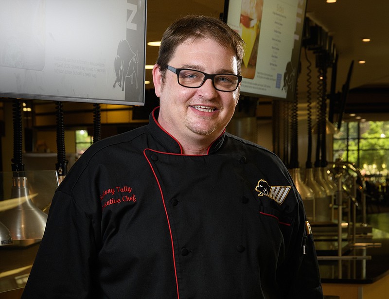 Anthony Tally, now executive chef at Brave New Restaurant, was in charge of the kitchens at Harding University in 2018. (Democrat-Gazette file photo)