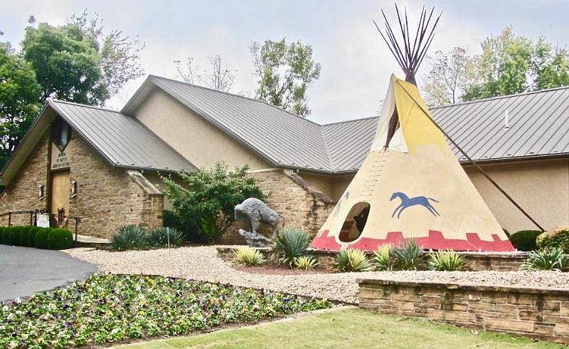 A Plains tepee stands outside the Museum of Native American History in Bentonville. (Special to the Democrat-Gazette/Marcia Schnedler)