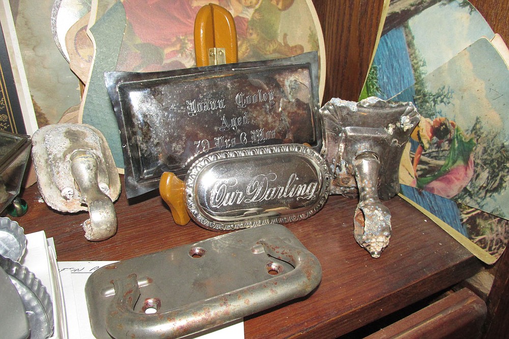 The collection also includes casket hardware and accountrements of various kinds. (Courtesy photo/Abby Burnett)