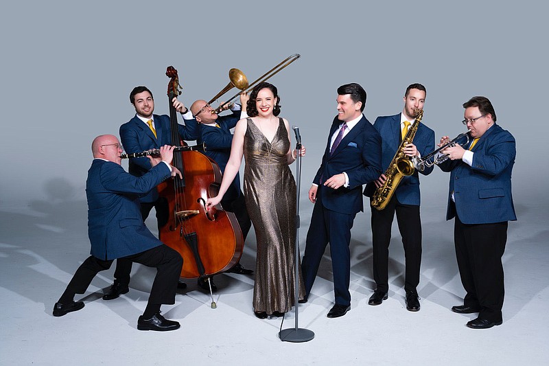 Erik Stabnau, whose grandparents might have danced to the original release of “Moonlight Serenade,” has recently become the music director for the Glenn Miller Orchestra. A tenor sax player, he is pictured second from right.

(Courtesy Photo)