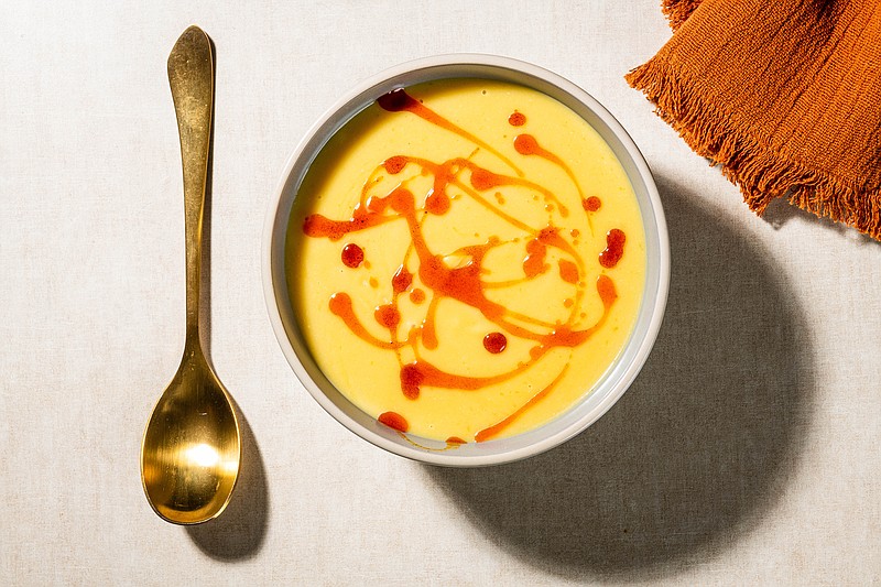 Miso-Maple Acorn Squash Soup. MUST CREDIT: Photo by Rey Lopez for The Washington Post.