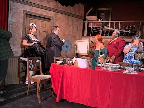 The set of the South Arkansas Arts Center's production of "Clue: On Stage" includes seven rooms and multiple levels to give audiences the impression of the scale of Boddy Manor. The show continues tonight and tomorrow. (Contributed)