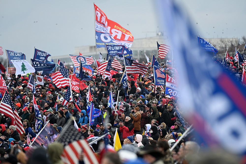 Supporters of President Donald Trump gather for the Save America March on Jan. 6, 2021 in Washington. MUST CREDIT: Washington Post photo by Matt McClain