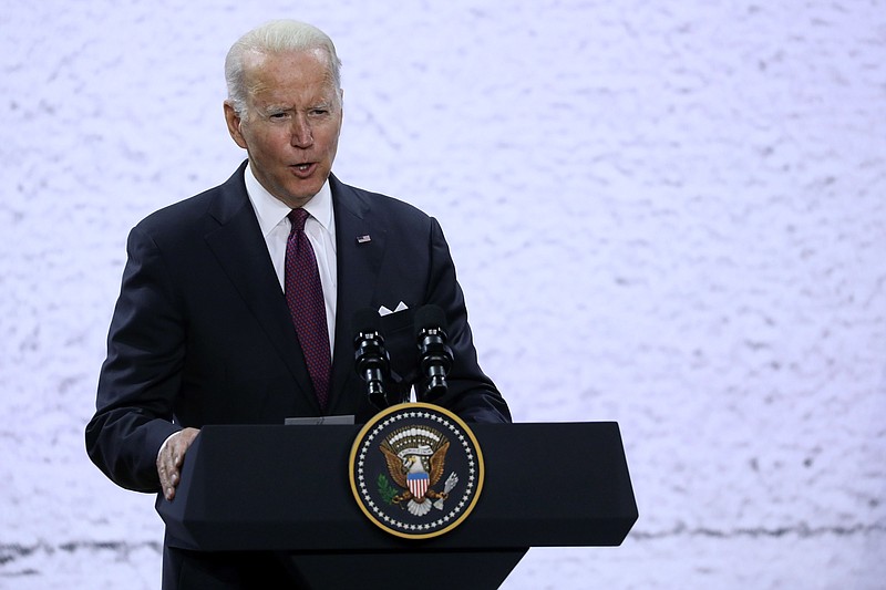 President Joe Biden speaks during a news conference at the G-20 summit in Rome, on Oct. 31, 2021. MUST CREDIT: Bloomberg photo by Alessia Pierdomenico