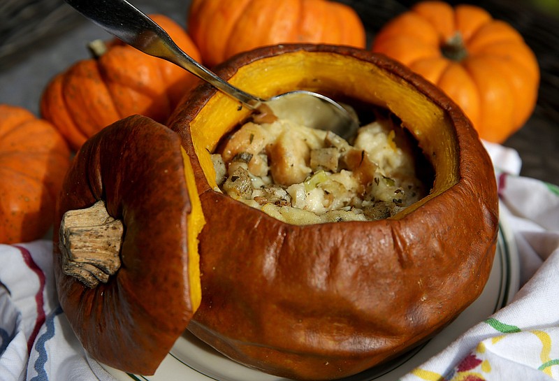 Pumpkin Stuffed with Everything Good, Wednesday, Oct. 13, 2021. (Hillary Levin/St. Louis Post-Dispatch/TNS)