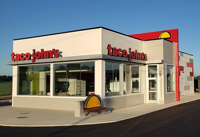 Taco John's put together a new look for its restaurants, including this one in Peru, Ind., about two years ago. The Wyoming-based chain is looking to expand into Little Rock next year. (Special to the Democrat-Gazette)