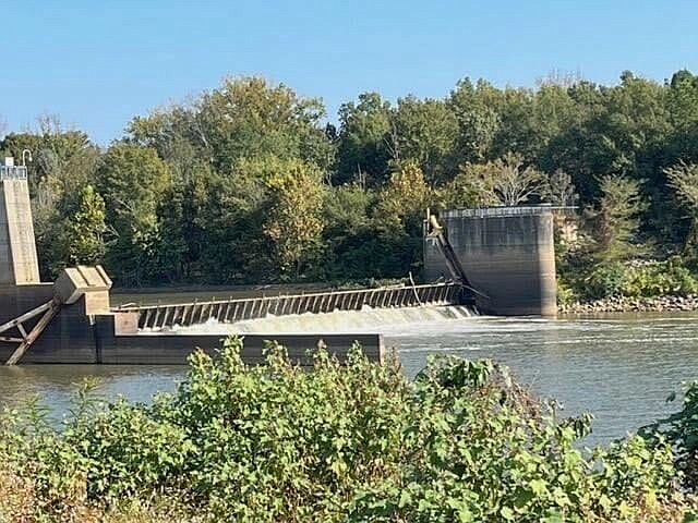 A leak in the Thatcher Lock and Dam is set to undergo repair as soon as water levels drop to 71 feet. (Courtesy of the Union County Water Conservation Board)