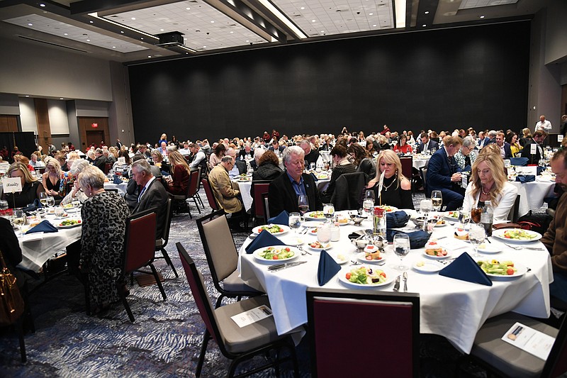 The Hot Springs Board of Realtors' 100th Anniversary Celebration gets underway at Oaklawn Racing Casino Resort's event center. - Photo by Tanner Newton of The Sentinel-Record