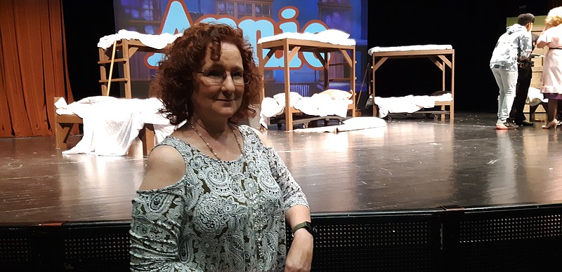 Shelley Bruce, the second actress to play Annie on Broadway, provided theater coaching for the Texas High Tiger Theater Company as they prepared for a production of Annie. She attended their show on Friday night. (Staff photo by Junius Stone)