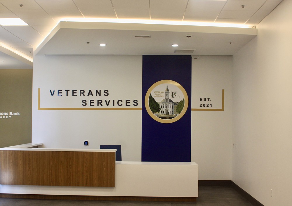 A modern and pristine receptionist area welcomes visitors. (Pine Bluff Commercial/Eplunus Colvin)