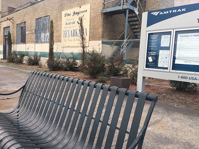 Local officials hope an online contest could be a source of funds to spruce up the outside of Amtrak Station, including the platform area were passengers board and depart. (Staff photo by Les Minor)