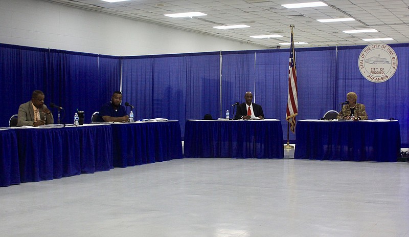 Pine Bluff council members meet Monday at the Convention Center to go over ideas on how to use funds from Go Forward Pine Bluff. (Pine Bluff Commercial/Eplunus Colvin)