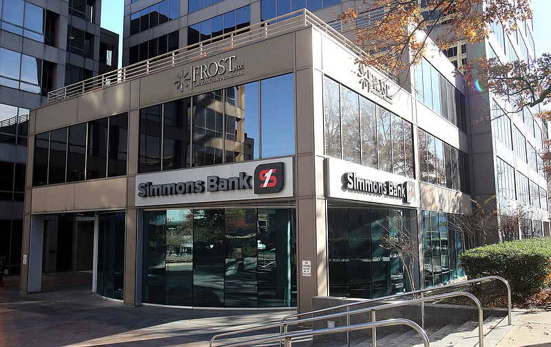 The Simmons Bank tower on the corner of Capitol and Broadway in Little Rock. 
(Arkansas Democrat-Gazette/Thomas Metthe)