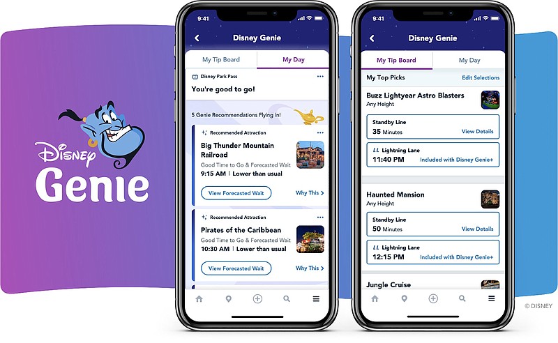 The Disney Genie service arrived at Disney's domestic parks via the My Disney Experience app this fall. Other innovations in the travel industry are predicted for 2022. (Walt Disney Co./TNS)