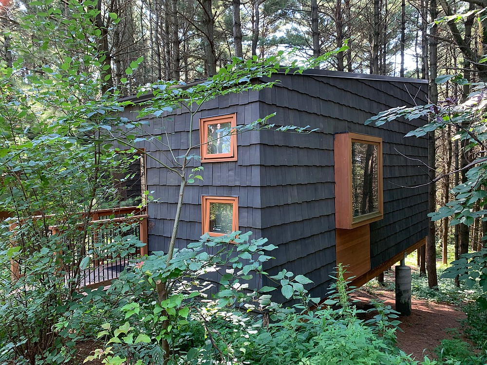 The Pine Forest camper cabins are cantilevered into the trees. (Rachel Hutton/Minneapolis Star Tribune/TNS)