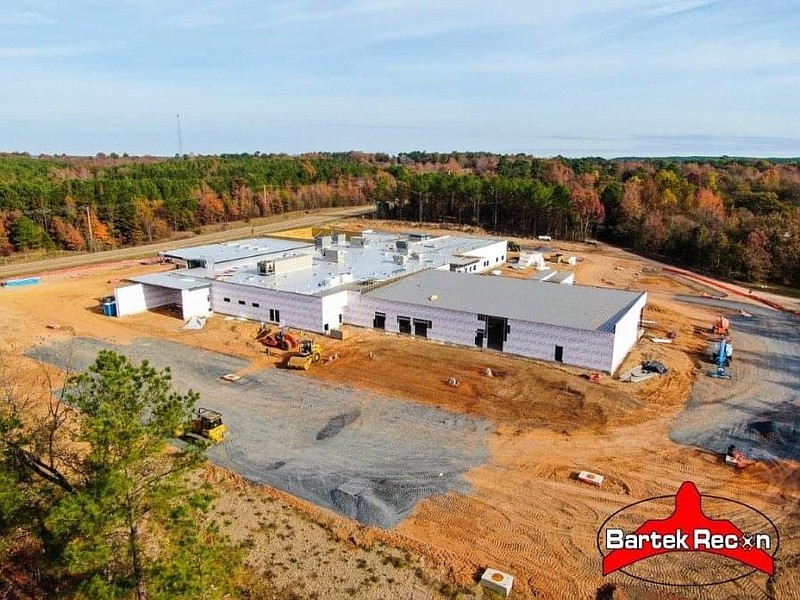 An aerial photo of the hospital construction site. (Photo by Monte Bartek and courtesy of Sevier County Medical Center)