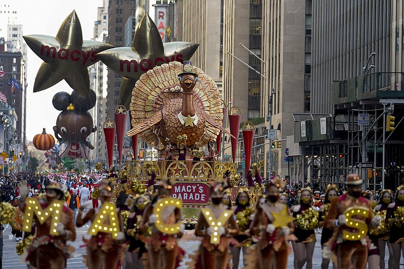 The Associated Press
The Tom Turkey float moves down Sixth Avenue during the Macy's Thanksgiving Day Parade in New York on Thursday.