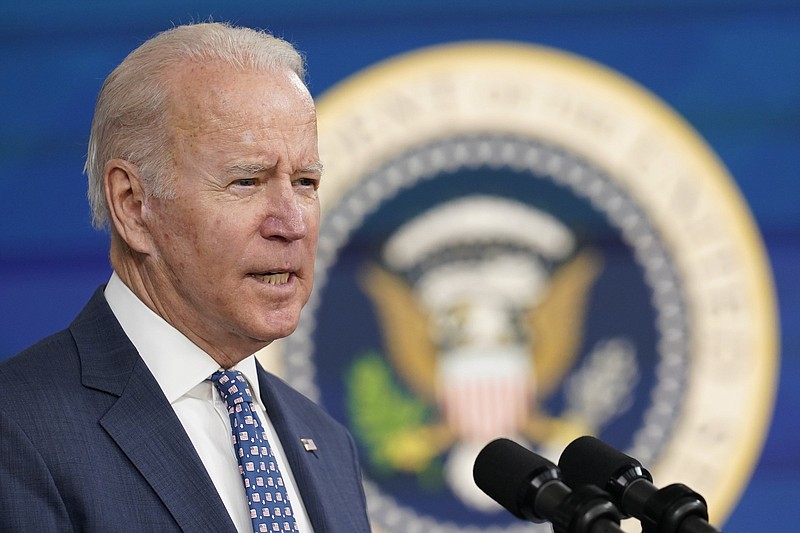 FILE - President Joe Biden speaks as he announces that he is nominating Jerome Powell for a second four-year term as Federal Reserve chair, during an event in the South Court Auditorium on the White House complex in Washington, Monday, Nov. 22, 2021. The White House on Tuesday said it had ordered 50 million barrels of oil released from strategic reserve to bring down energy costs.  (AP Photo/Susan Walsh, File)