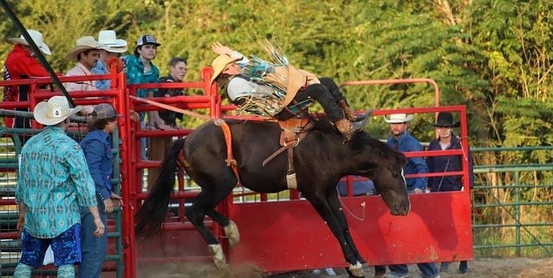 Jaxson Thurmon placed second in a regional bareback riding competition to make it to the world finals competition in Las Vegas. (Contributed)