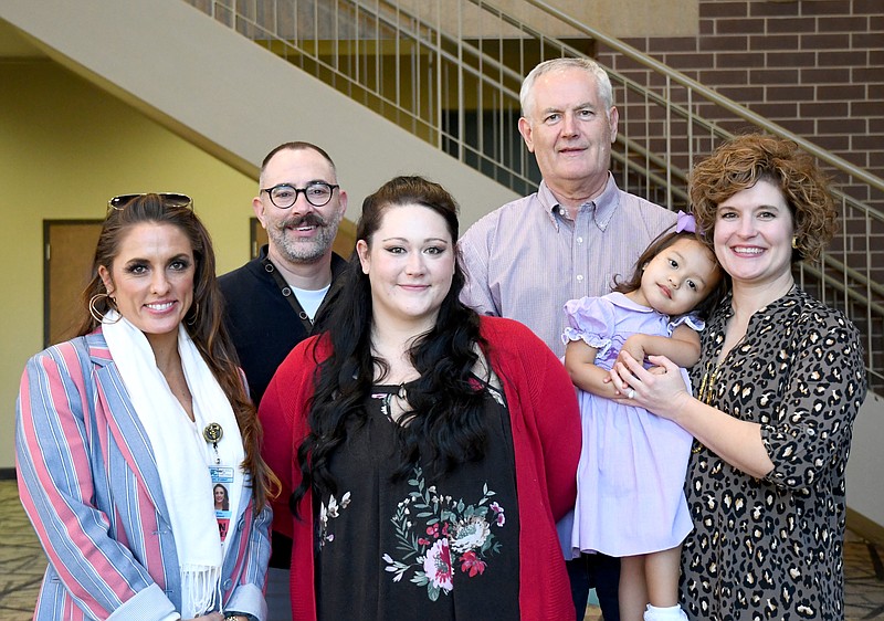 From left are Erin Oseguera, Kristof Waltermire, Brittany Moore, Peter van den Huevel, Vivienne Rose Iverson, and Frances Elizabeth Iverson. - Submitted photo