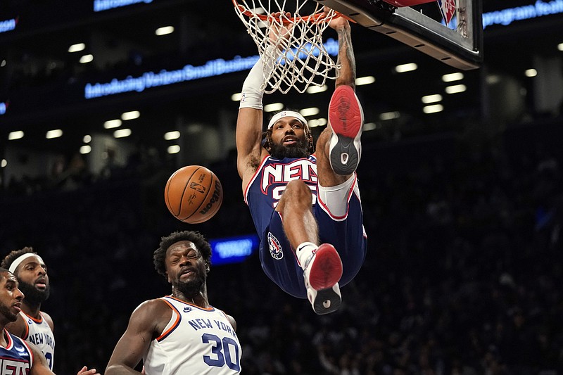 Harden, Durant, Johnson lead Nets past Knicks 112110