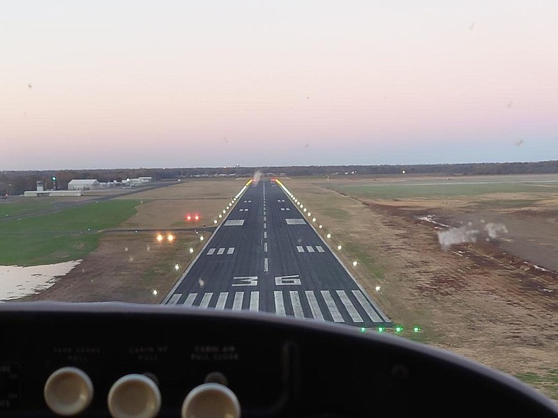 The new LED system lights up the runway at Pine Bluff Regional airport. (Special to the Commercial)