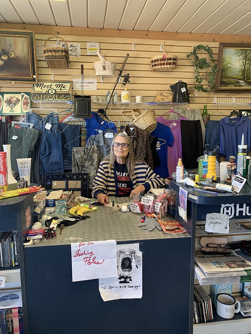Iona Baker Jones works behind the counter of Baker's Store near Lockesburg Arkansas. Her parents bought the store when she was 2. Iona and her late husband bought the store in the 1970s and she still operates it today. 9staff photo by Lori Dunn)