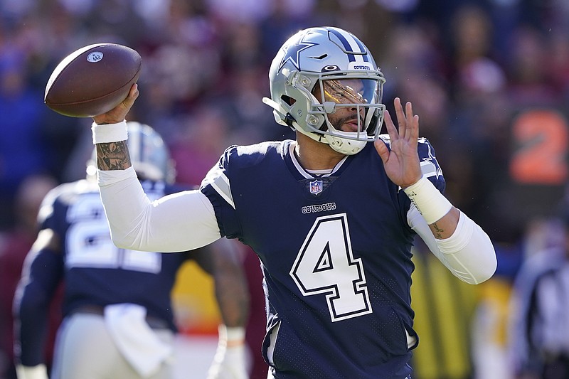 Dallas Cowboys quarterback Dak Prescott (4) looks to pass during