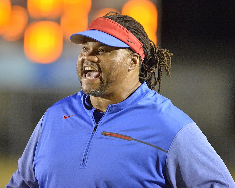 McClellan head coach Maurice Moody during Friday night's game at Lion stadium in Little Rock.

Special to the Democrat-Gazette/JIMMY JONES

More photos are available at arkansasonline.com/1019mcclellan