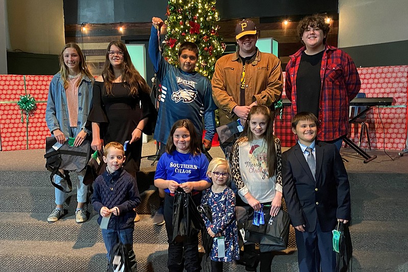 Special to the Banner-News
4-H Talent and Fashion Revue participants were (front row from left) Brandon Tucker, Sophia Martin, Cora Martin, Landry Mitchell, Jace Watson, (back row from left) Kelsey McKamie, Lexi Samples, Ethan Martin, Norman Smith and Judd Samples. (Contributed photo)