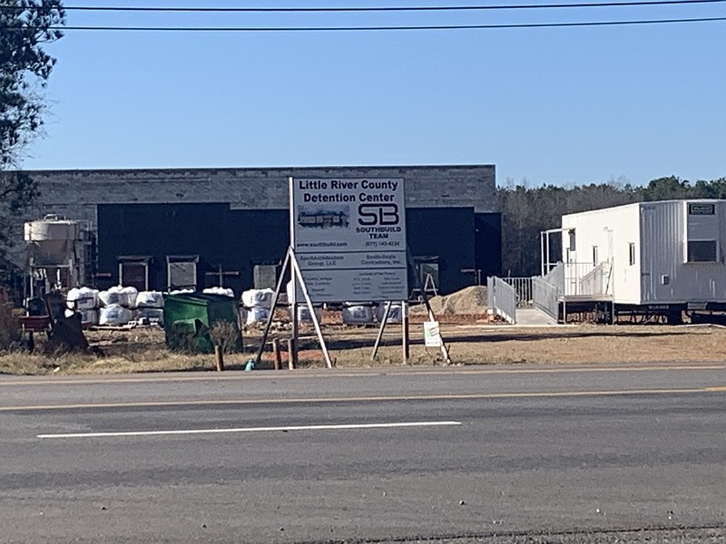 Construction on the new Little River County Detention Center has had some weather delays but crews have recently made up some time. The center is now scheduled to open in late 2022.  (staff photo)