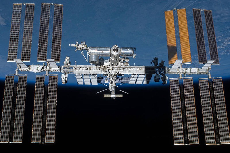 An undated photo provided by NASA shows the International Space Station in orbit. (NASA via AP)