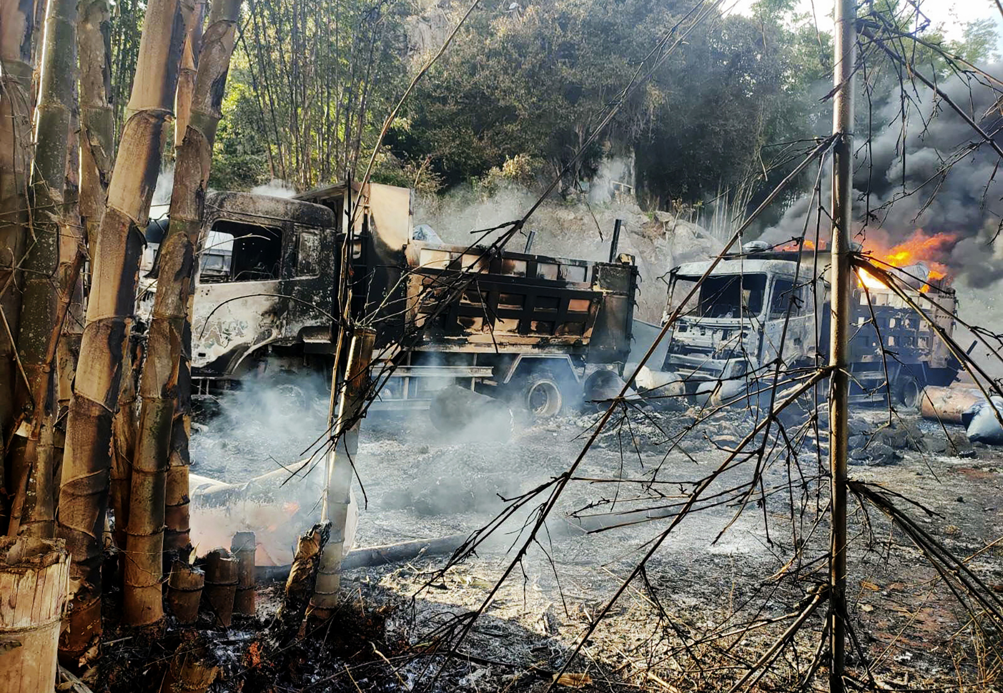 Photos of aftermath of massacre in Myanmar fuel outrage - Vimarsana News