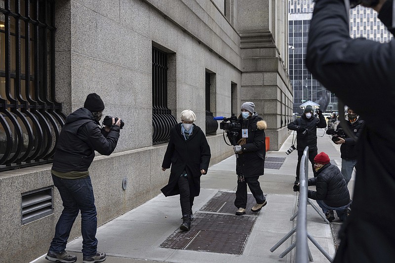 Isabel Maxwell arrives at the federal courthouse where Ghislaine Maxwell is on trial for sex trafficking, Wednesday, Dec. 29, 2021, in New York. Ghislaine Maxwell is charged with recruiting teenage girls to be sexually assaulted by financier Jeffrey Epstein. Her lawyers say she was made a scapegoat after Epstein killed himself.  (AP Photo/Yuki Iwamura)