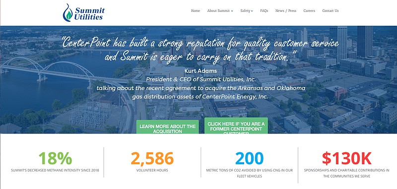 This photo shows a screen capture of the Summit Utilities, Inc., website.