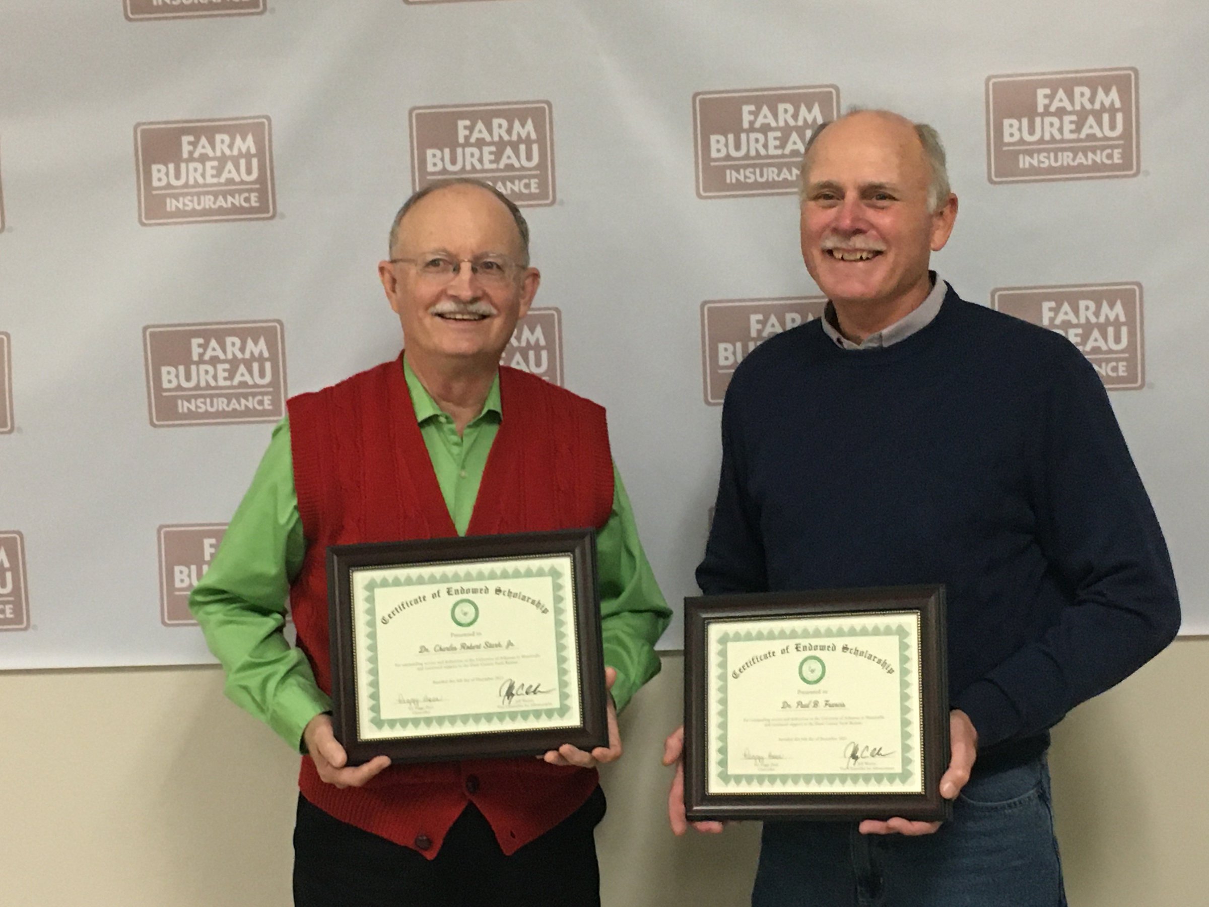 Farm bureaus honor 2 retired professors