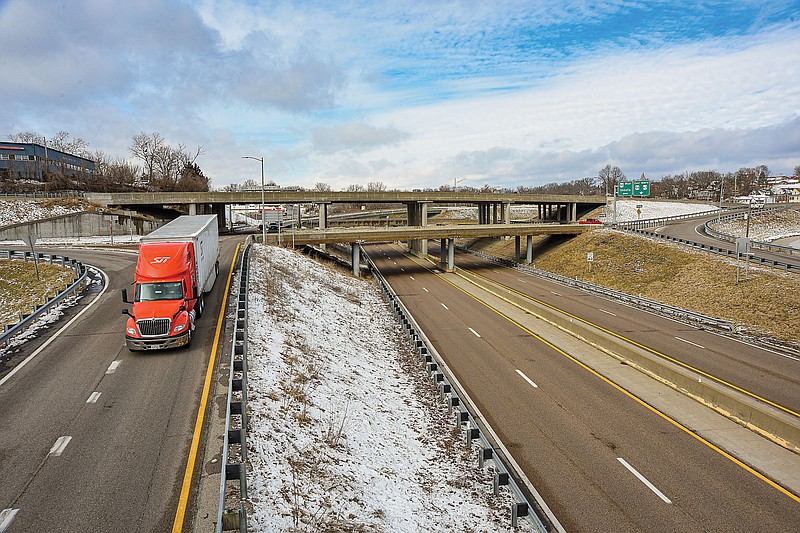 Julie Smith/News Tribune
Traffic is shown on U.S. 50/63 entrance ramp Monday in Jefferson City. Missouri will receive $484 million during the next five years to improve bridge conditions in the state.