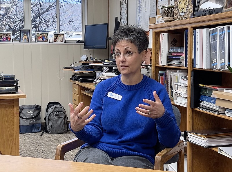 Jessieville School Superintendent Melissa Speers speaks with The Sentinel-Record, Tuesday, about the district going virtual for two days to help stop the spread of COVID-19. Photo by Brandon Smith/The Sentinel-Record