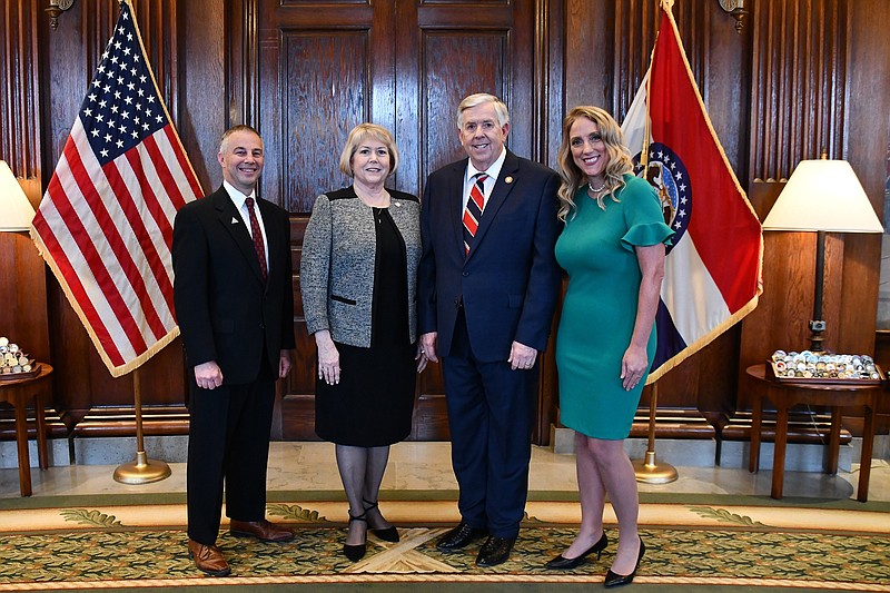 Courtesy/Missouri governor's office
Gov. Mike Parson celebrated Fulton Middle School Principal Beth Houf, who won the national principal of the year award, as a "a shining example of someone who gets it right."