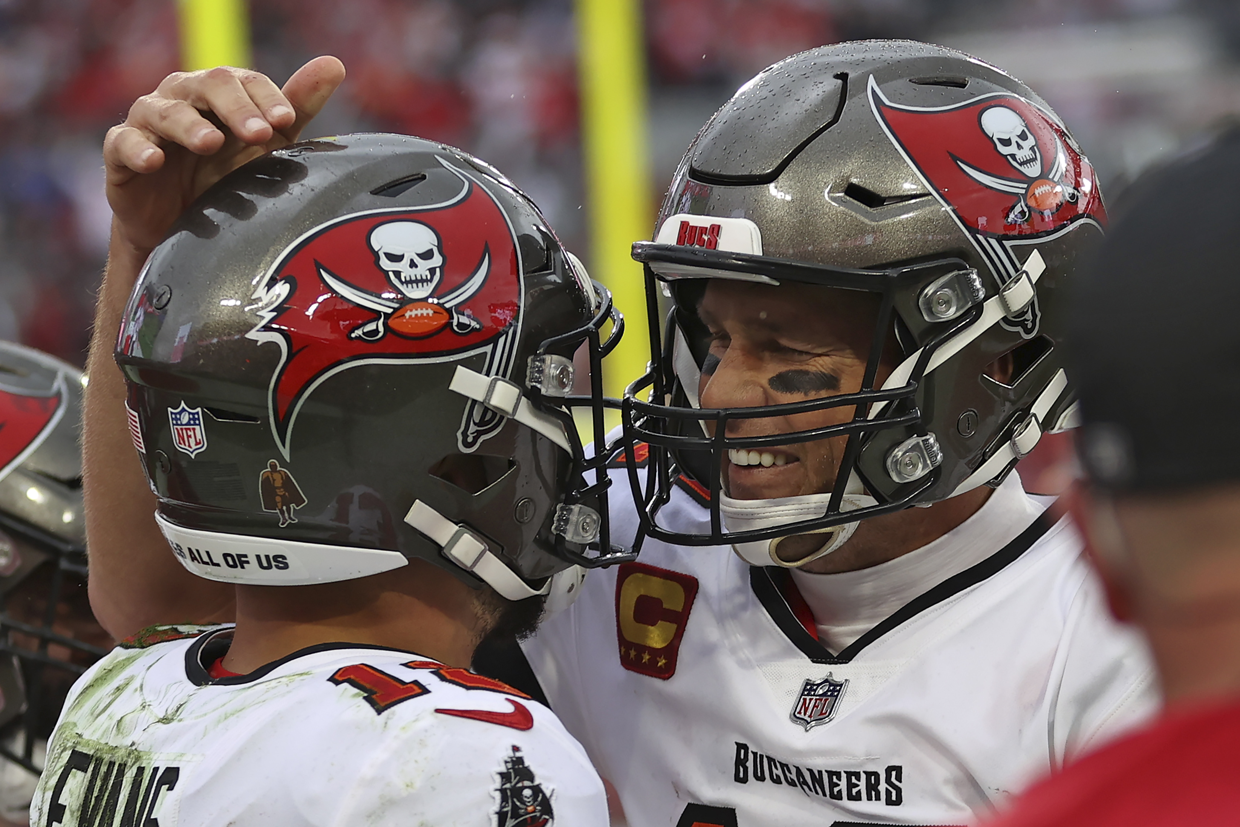 NFC wide receiver Mike Evans of the Tampa Bay Buccaneers (13) celebrates  his touchdown during t …