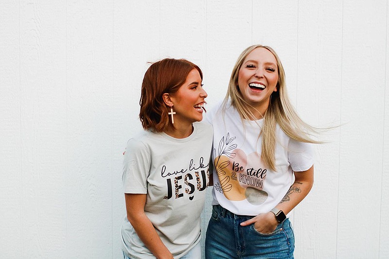 PHOTO PROVIDED BY ERICA FACTOR. Product photo from the Contagious Faith website. Both tee-shirts pictured can be purchased online in multiple sizes.