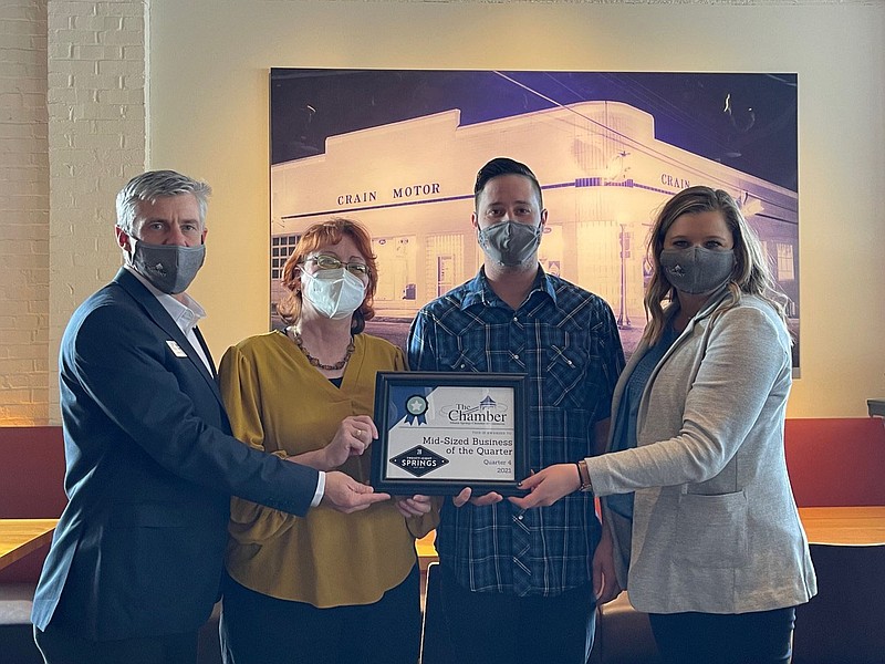 Photo submitted 28 Springs won the category for medium-size business for the months of October, November and December. The restaurant received the award on Jan. 20.