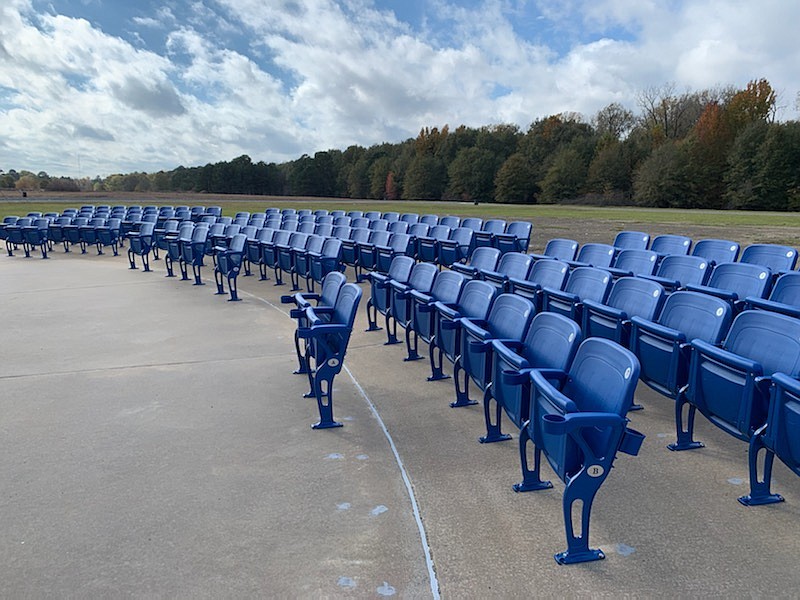 Approximately 150 theater-style seats were installed the Lakeview Amphitheater at Regional Park last month. (Special to the Commercial)