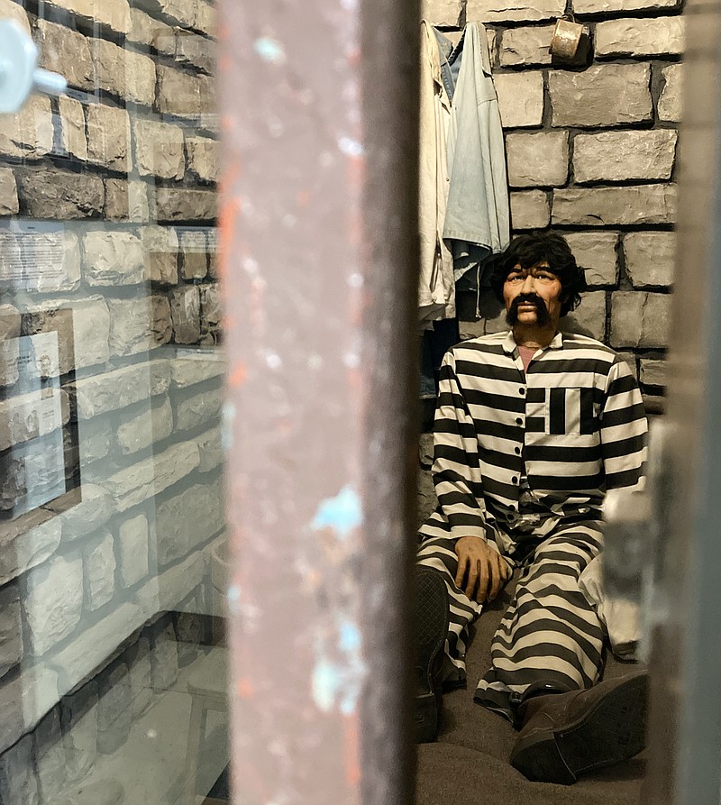 Sam the Perpetual Prisoner is an animatronic designed to resemble actor Charles Bronson at the National Big House Prison Museum in Represa, Calif. (The Washington Post/Erika Mailman)