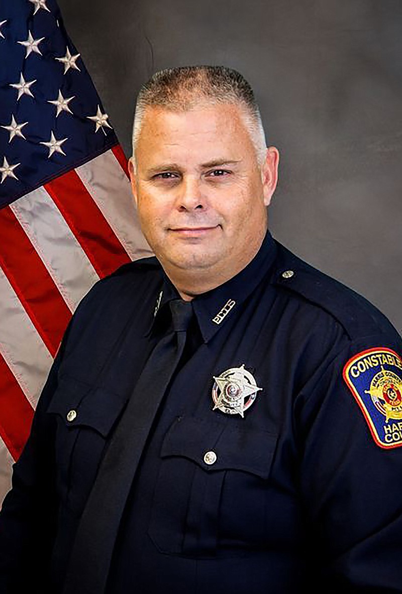 This undated photo provided by the Harris County, Texas Constable Precinct 5 office shows Constable Cpl. Charles Galloway, who was fatally shot during a traffic stop in Houston, Texas, early Sunday morning Jan. 23, 2022. (Harris County Constable Precinct 5 via AP)