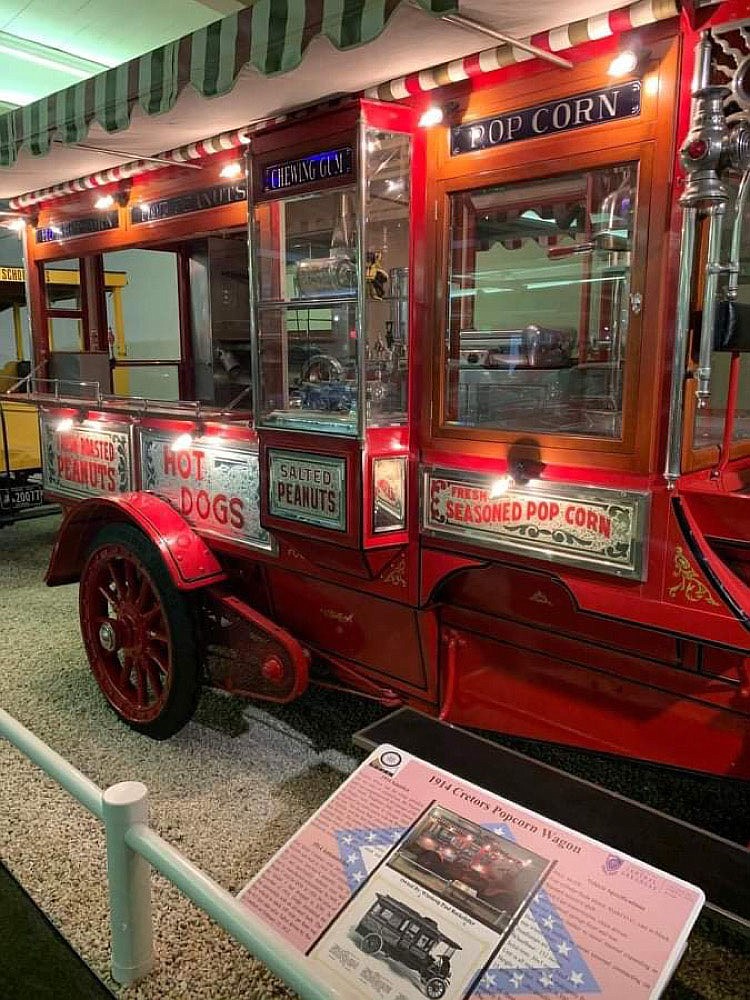 Photo submitted This 1914 Cretors popcorn wagon is one of several interesting cars on display at the Museum of Automobiles.