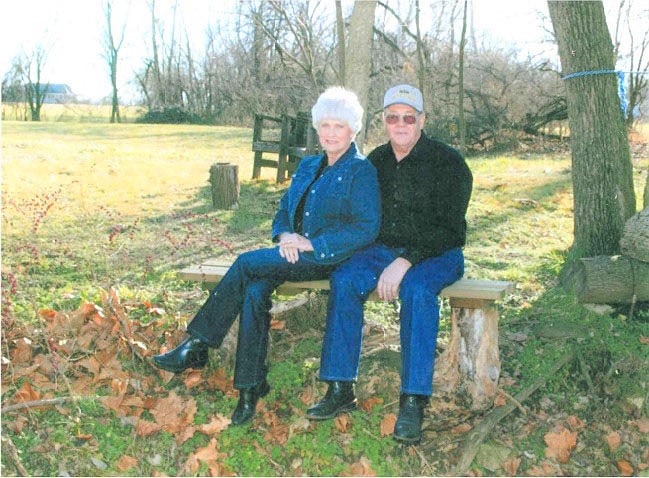 Photo submitted Carl Jones (right) and his wife Barbara pose for a picture on their land. The Jones' have shared a lifetime of memories including trips to Alaska and Las Vegas.