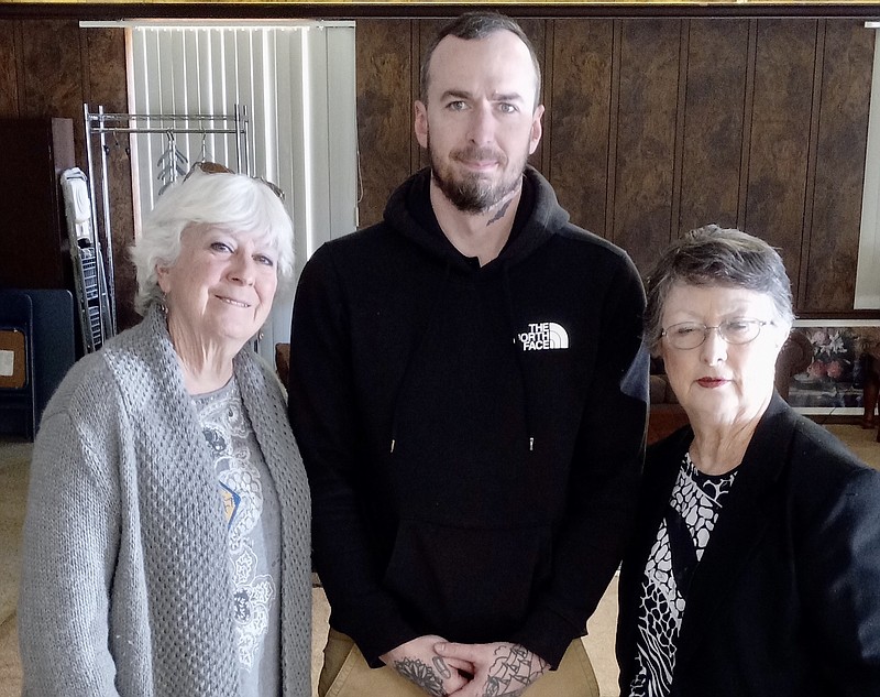 Sean Willits, center, peer recovery specialist from the Hot Springs Police Department, is shown with Zeta Chi Educational Director Anne Head and President Ann Martin. - Submitted photo
