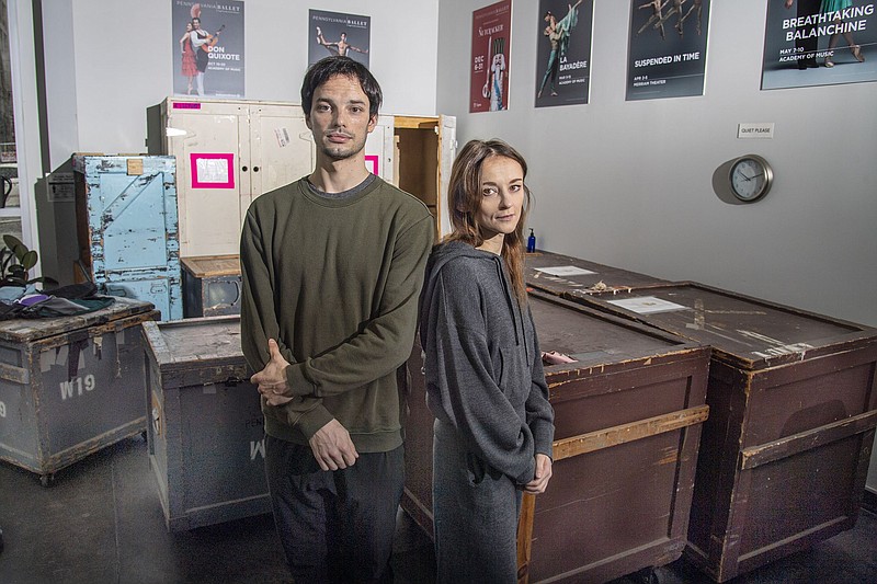 Oksana Maslova and Aleksey Babayev at the Philadelphia Ballet studios on North Broad Street. (Jose F. Moreno/The Philadelphia Inquirer/TNS)