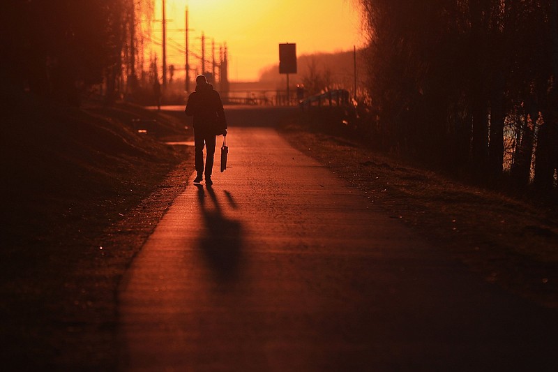 The sun sets in Wolfsburg, Germany, on March 9, 2022. MUST CREDIT: Bloomberg photo by Krisztian Bocsi.